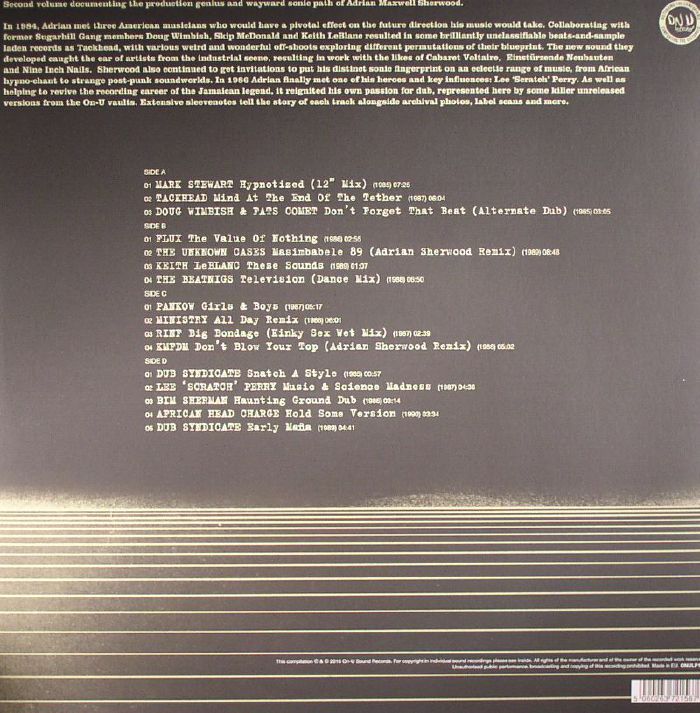 Sherwood, Adrian Sherwood At The Controls Volume 2: 1985-1990 On U Sound  vinyl record