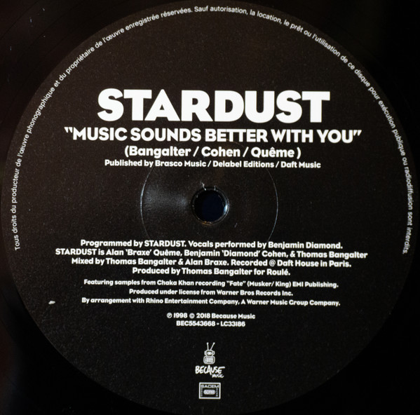 Stardust Music Sounds Better With You Because Music vinyl record
